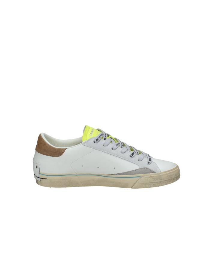 Crime London distressed.19051 Sneaker basse da uomo in pelle Bianco e Tan