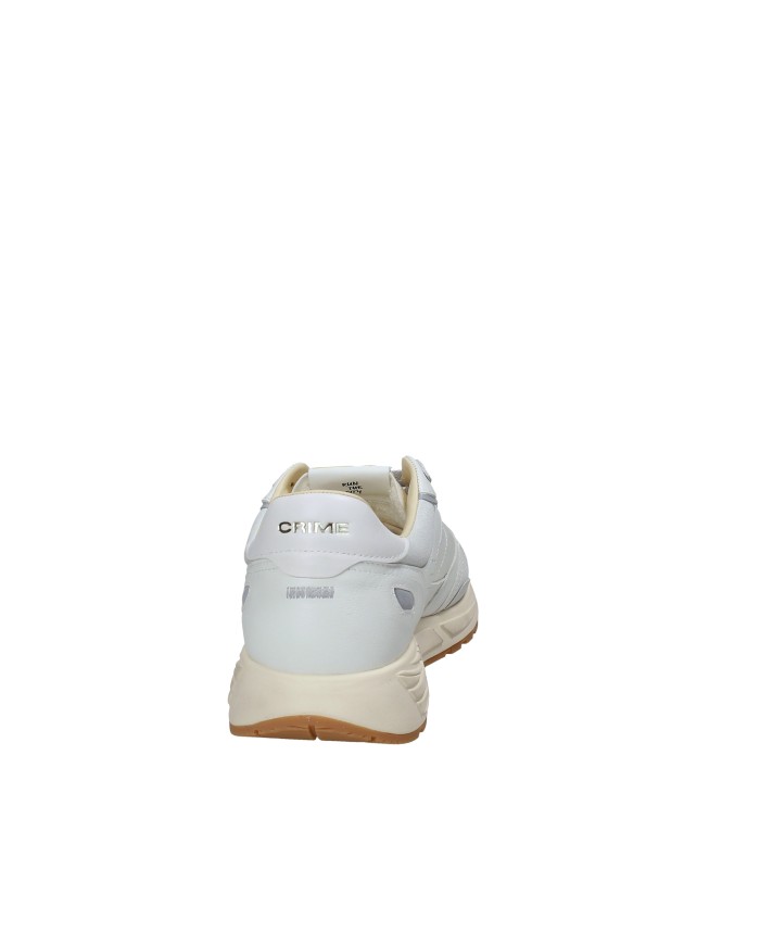 Crime London rush.19600 Sneaker da corsa uomo in pelle tessuto e mesch Bianco