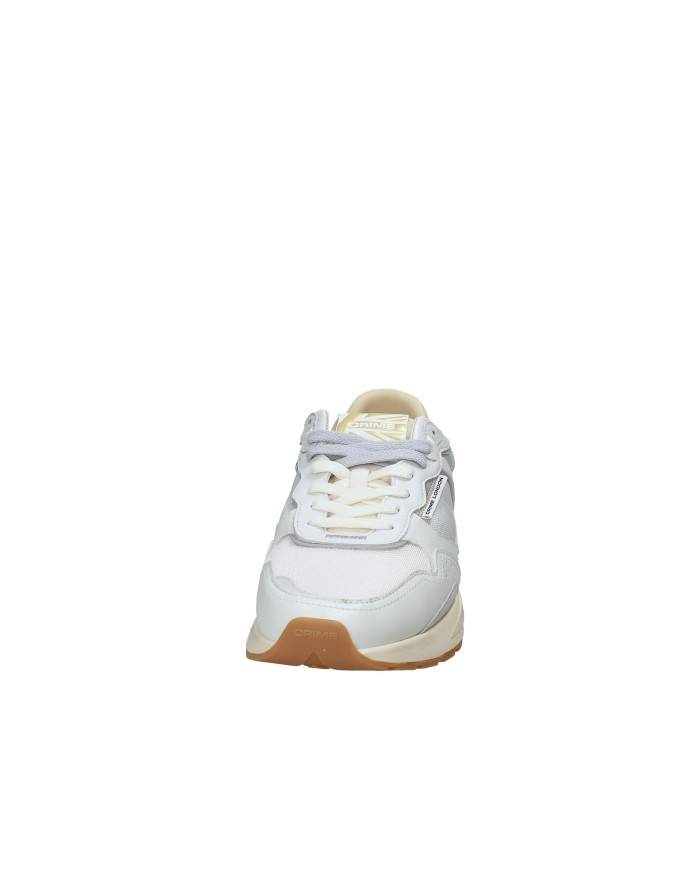 Crime London rush.19600 Sneaker da corsa uomo in pelle tessuto e mesch Bianco