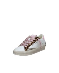 Crime London Sk8 Delux Wedge.29151 Sneaker basse da donna in pelle e camoscio Bianco e Rosa