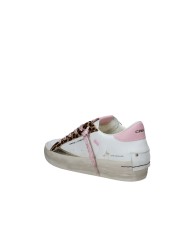 Crime London Sk8 Delux Wedge.29151 Sneaker basse da donna in pelle e camoscio Bianco e Rosa
