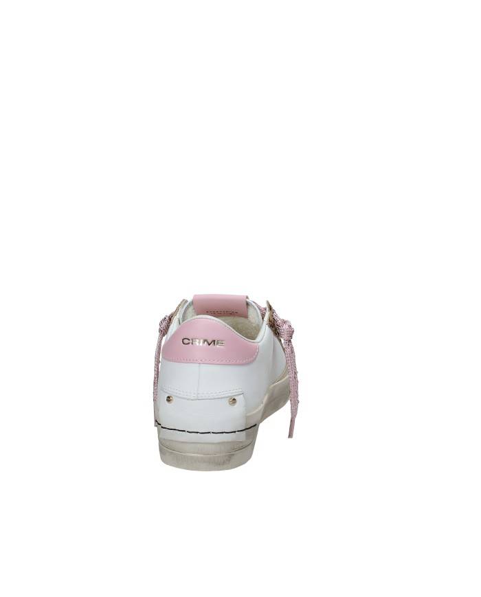 Crime London Sk8 Delux Wedge.29151 Sneaker basse da donna in pelle e camoscio Bianco e Rosa