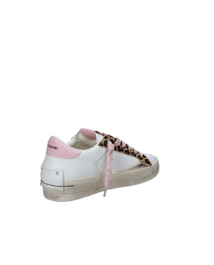 Crime London Sk8 Delux Wedge.29151 Sneaker basse da donna in pelle e camoscio Bianco e Rosa