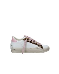 Crime London Sk8 Delux Wedge.29151 Sneaker basse da donna in pelle e camoscio Bianco e Rosa