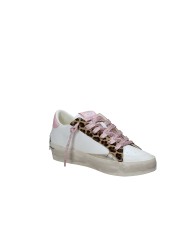 Crime London Sk8 Delux Wedge.29151 Sneaker basse da donna in pelle e camoscio Bianco e Rosa