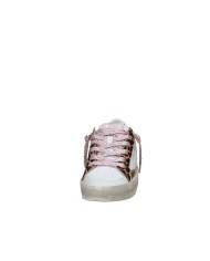 Crime London Sk8 Delux Wedge.29151 Sneaker basse da donna in pelle e camoscio Bianco e Rosa