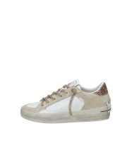 Crime London SK8 Deluxe Wedge.29154 Sneaker basse da donna in pelle e camoscio Bianco e Beige