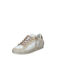 Crime London SK8 Deluxe Wedge.29154 Sneaker basse da donna in pelle e camoscio Bianco e Beige