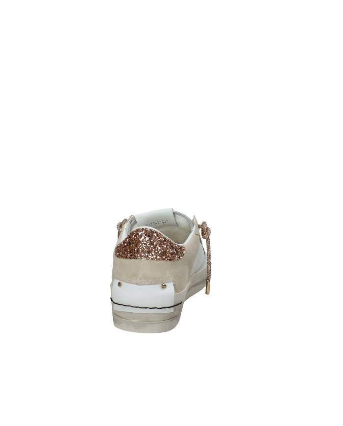 Crime London SK8 Deluxe Wedge.29154 Sneaker basse da donna in pelle e camoscio Bianco e Beige