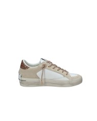 Crime London SK8 Deluxe Wedge.29154 Sneaker basse da donna in pelle e camoscio Bianco e Beige