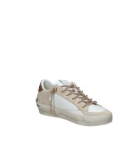 Crime London SK8 Deluxe Wedge.29154 Sneaker basse da donna in pelle e camoscio Bianco e Beige