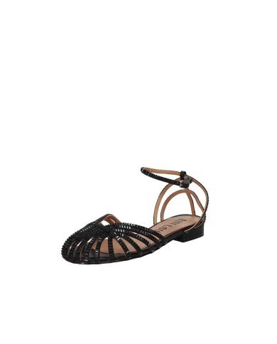 Bibi Lou 559z75vk Sandalo basso con cinturino in pelle e raso Nero