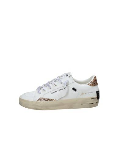 Crime London Sk8 Deluxe.20102 Sneaker da donna in pelle e glitter Bianco