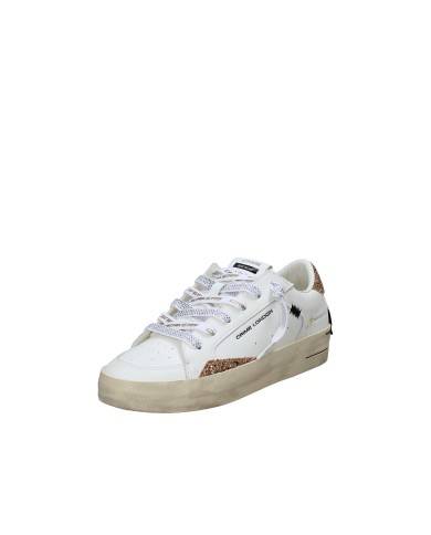 Crime London Sk8 Deluxe.20102 Sneaker da donna in pelle e glitter Bianco