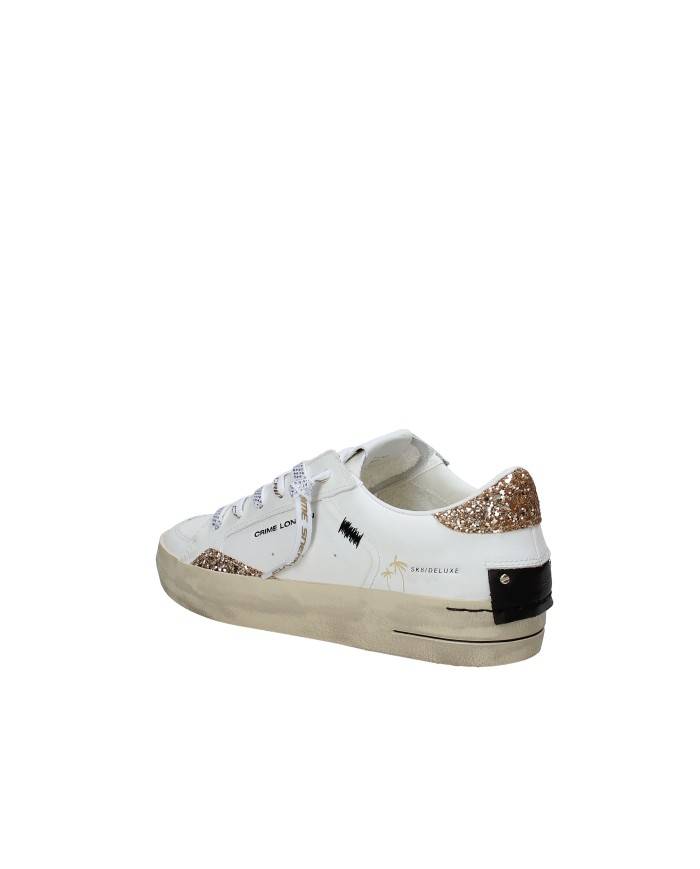 Crime London Sk8 Deluxe.20102 Sneaker da donna in pelle e glitter Bianco