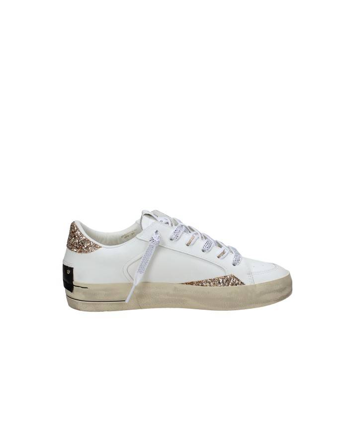 Crime London Sk8 Deluxe.20102 Sneaker da donna in pelle e glitter Bianco