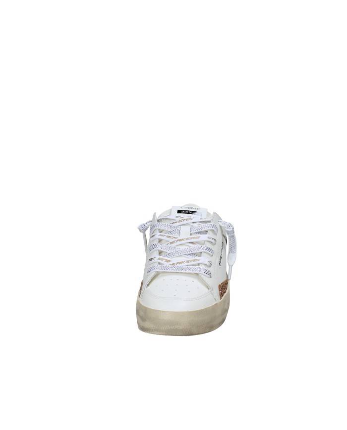 Crime London Sk8 Deluxe.20102 Sneaker da donna in pelle e glitter Bianco