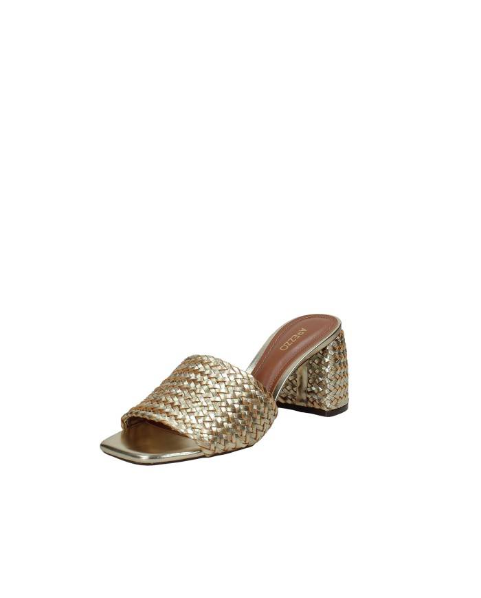 Arezzo 139190001 Sandalo alto scalzato in pelle laminata Oro