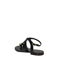 DonnaRì gd11a Sandalo basso con cinturino alla caviglia in pelle Nero