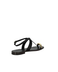 DonnaRì gd11a Sandalo basso con cinturino alla caviglia in pelle Nero