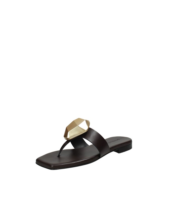 DonnaRì gd56b Ciabattina infradito bassa in nappa Testa Moro
