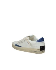 Crime London sk8 Delux.19107 Sneaker basse da uomo in pelle e camoscio Bianco e Blu
