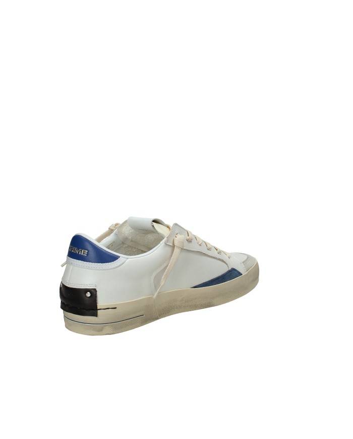 Crime London sk8 Delux.19107 Sneaker basse da uomo in pelle e camoscio Bianco e Blu