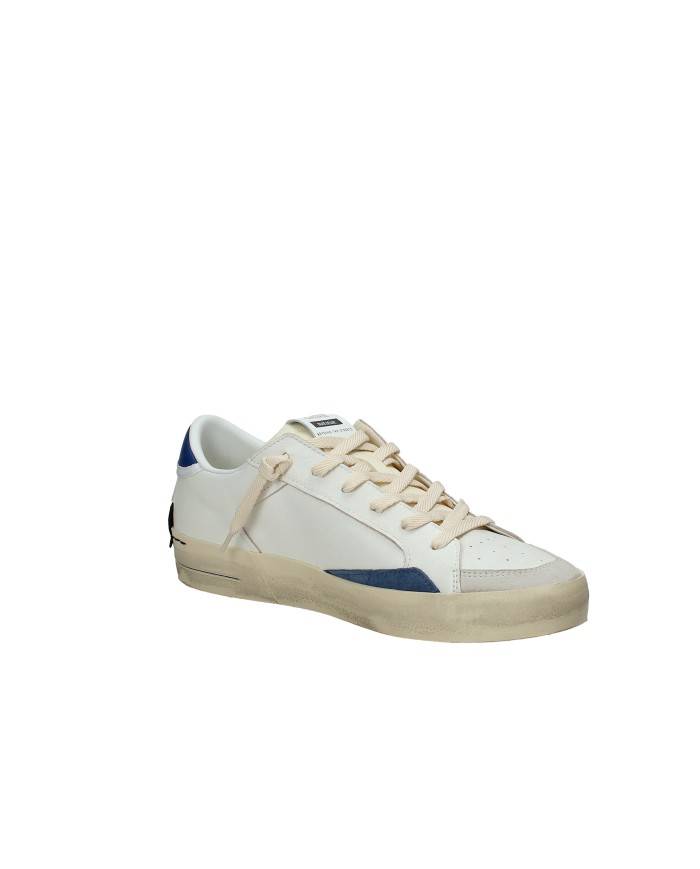 Crime London sk8 Delux.19107 Sneaker basse da uomo in pelle e camoscio Bianco e Blu
