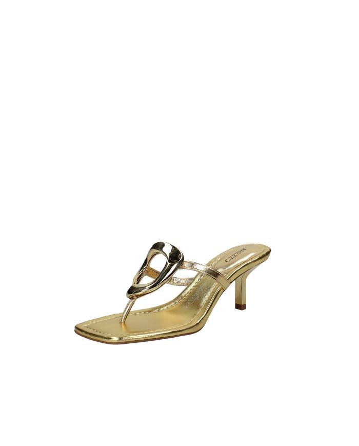 Arezzo 138320007 Sandali Infradito alti in pelle laminata Oro