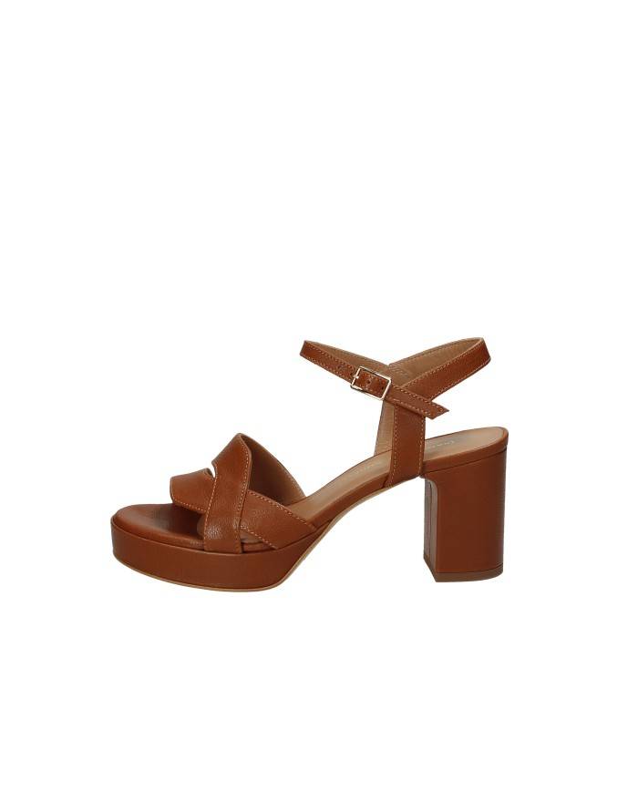 Gianmarco Sorelli 3033 Sandalo con tacco e plateau in pelle Tan