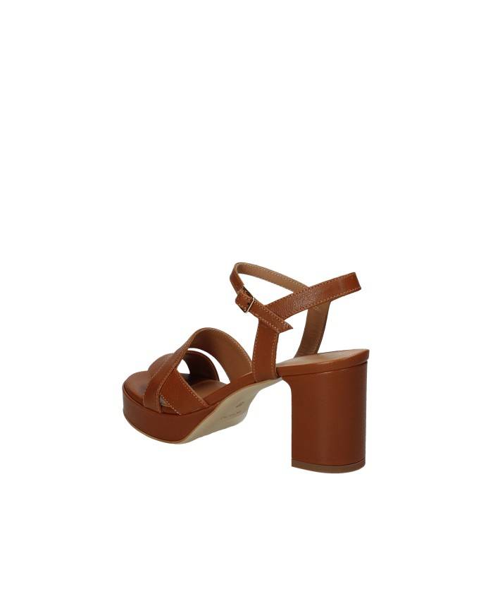 Gianmarco Sorelli 3033 Sandalo con tacco e plateau in pelle Tan