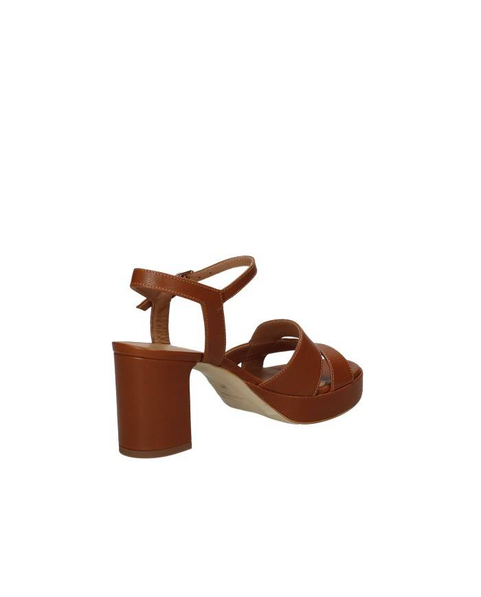 Gianmarco Sorelli 3033 Sandalo con tacco e plateau in pelle Tan