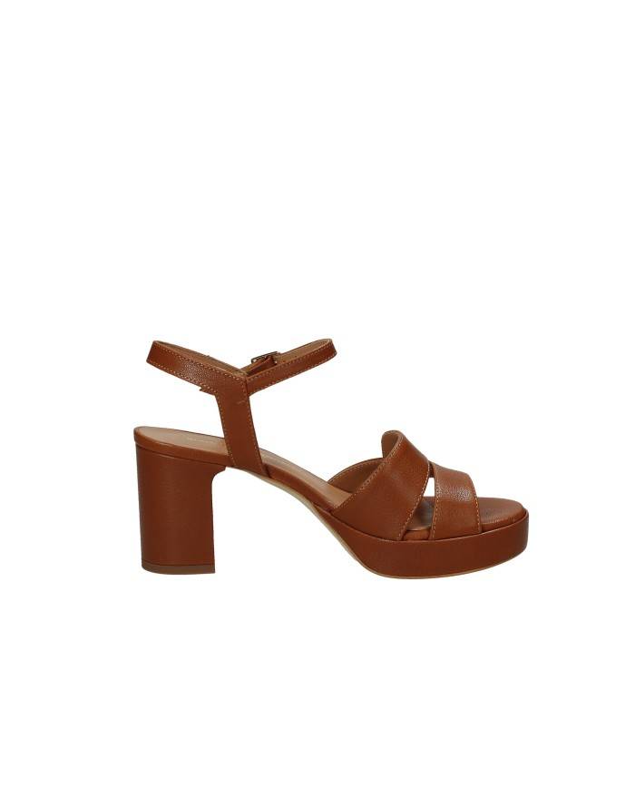 Gianmarco Sorelli 3033 Sandalo con tacco e plateau in pelle Tan