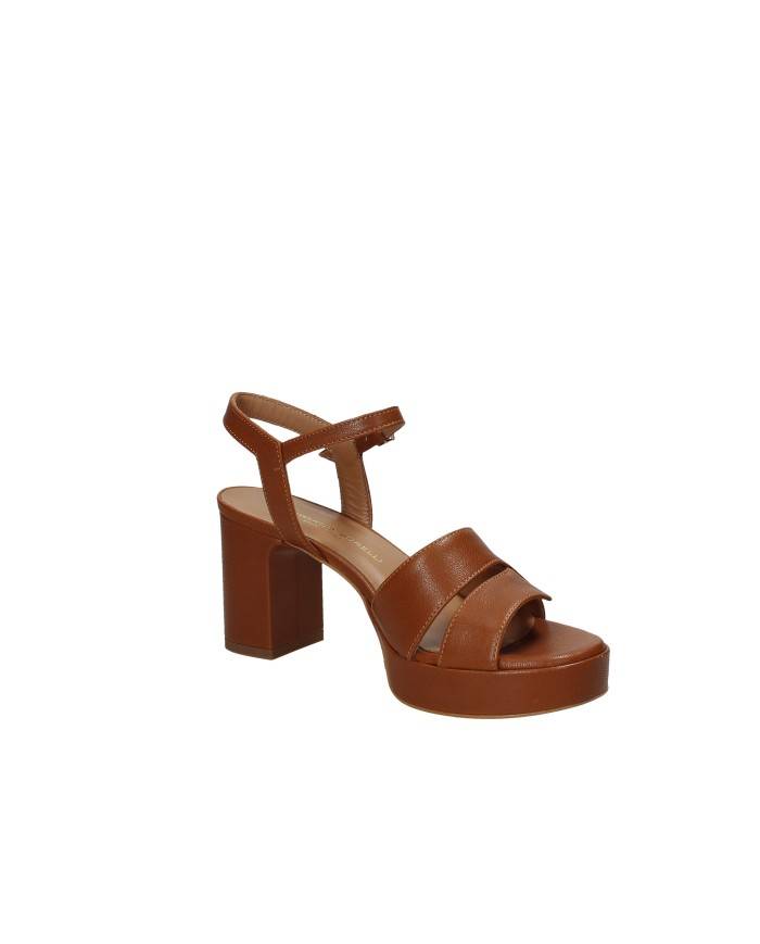 Gianmarco Sorelli 3033 Sandalo con tacco e plateau in pelle Tan