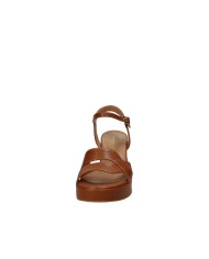 Gianmarco Sorelli 3033 Sandalo con tacco e plateau in pelle Tan