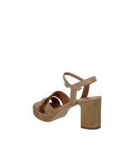 Gianmarco Sorelli 3033 Sandalo con tacco e plateau in camoscio Sabbia