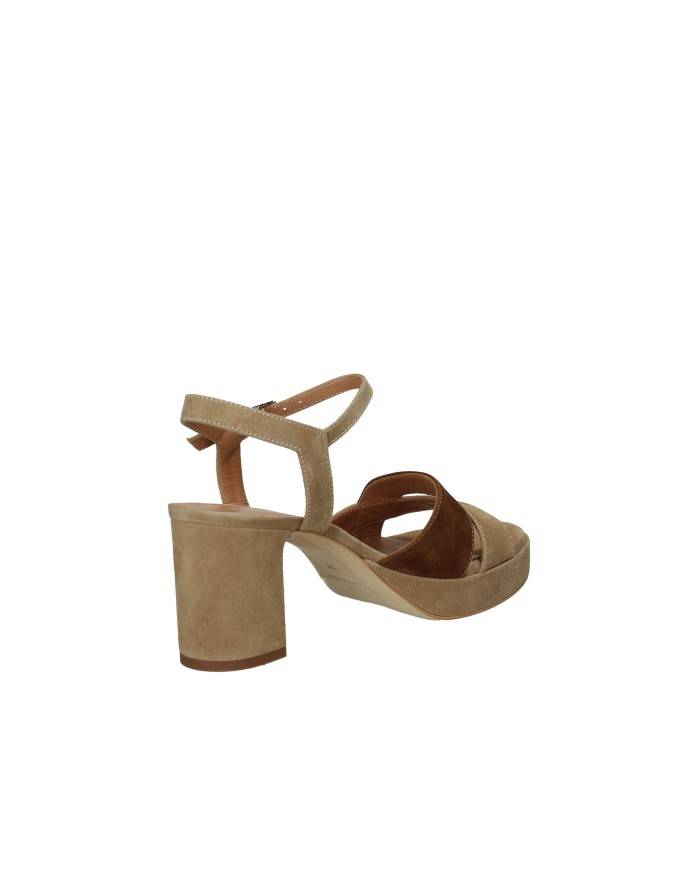 Gianmarco Sorelli 3033 Sandalo con tacco e plateau in camoscio Sabbia