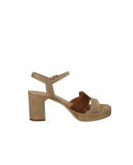Gianmarco Sorelli 3033 Sandalo con tacco e plateau in camoscio Sabbia