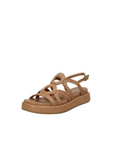 Gianmarco Sorelli 2270 Sandalo con zeppa in pelle Tan