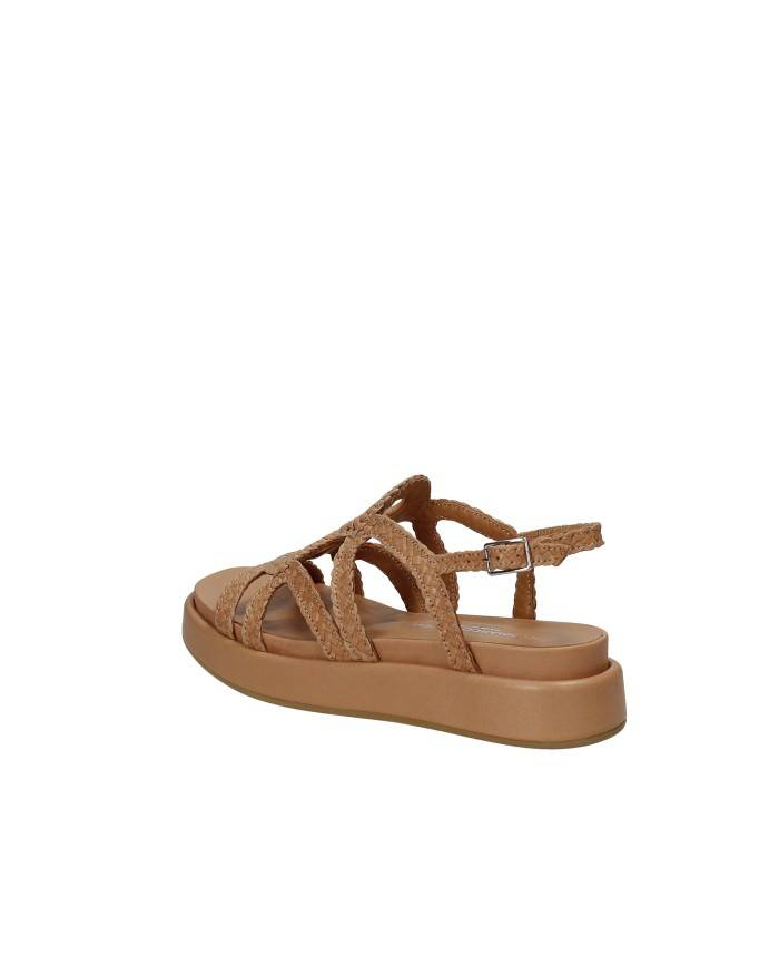 Gianmarco Sorelli 2270 Sandalo con zeppa in pelle Tan