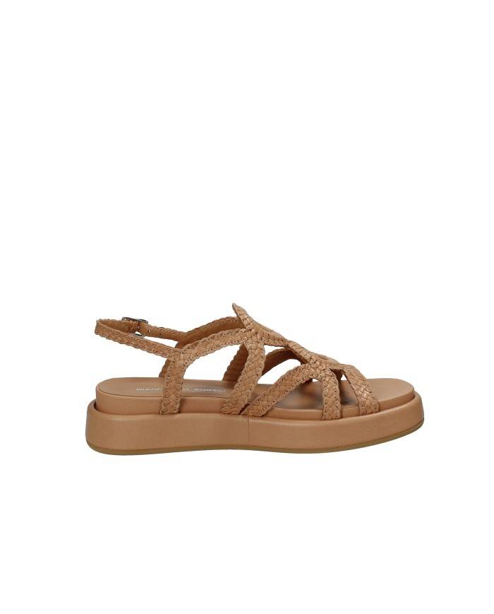 Gianmarco Sorelli 2270 Sandalo con zeppa in pelle Tan