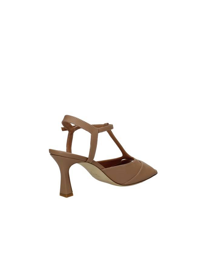 Gianmarco Sorelli 3026 Sandali alti slingback in pelle Taupe