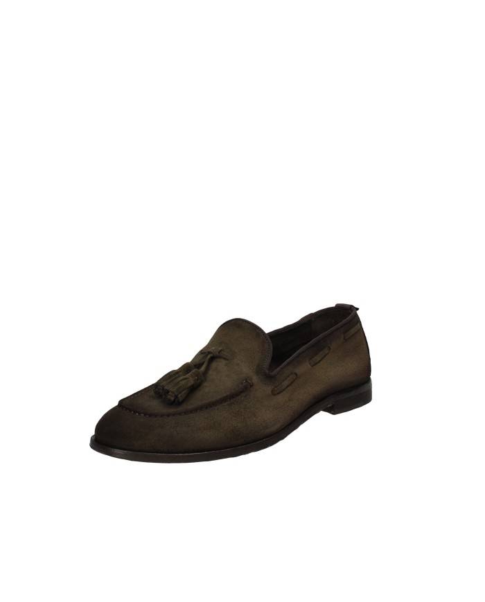 Nicolsadler Havana 02 Mocassino da uomo con nappine in camoscio Verde Militare