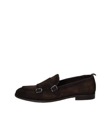 Nicolsadler Havana 03 Mocassini da uomo doppia fibbia in camoscio Testa Moro