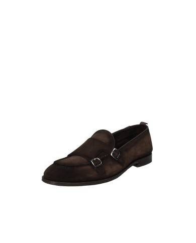 Nicolsadler Havana 03 Mocassini da uomo doppia fibbia in camoscio Testa Moro