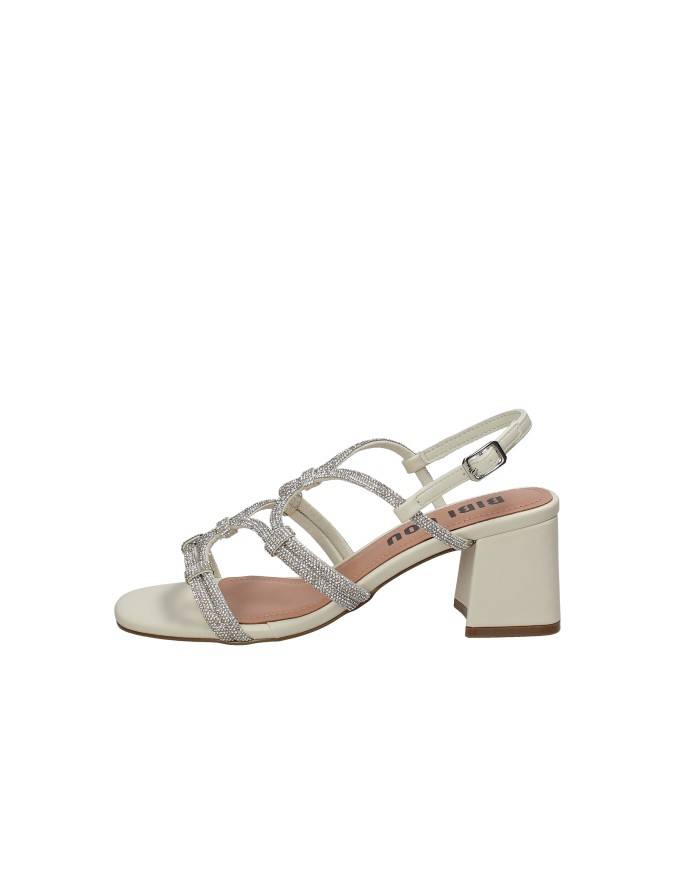Bibi Lou 958z00hg Sandali alti in maglia e strass Off White
