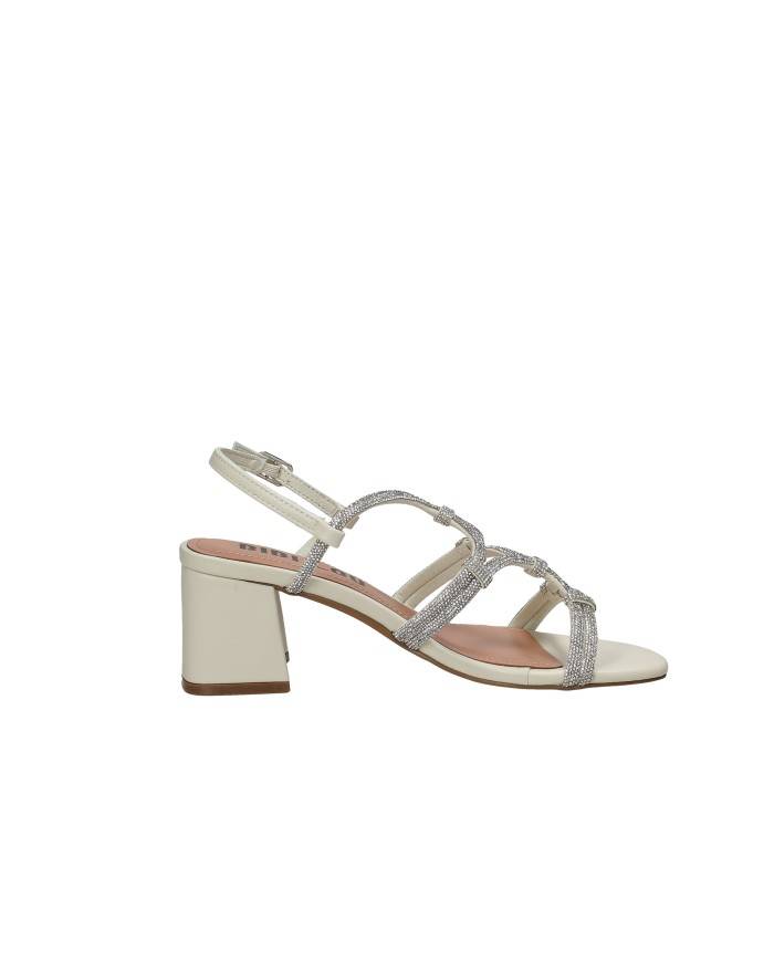 Bibi Lou 958z00hg Sandali alti in maglia e strass Off White