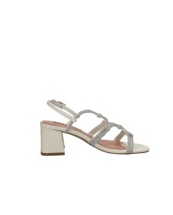 Bibi Lou 958z00hg Sandali alti in maglia e strass Off White