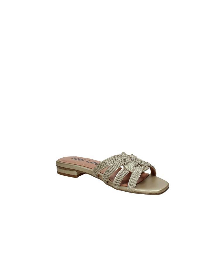 Bibi Lou 877z94hg Sandalo basso ciabattina in tessuto e laminato Oro
