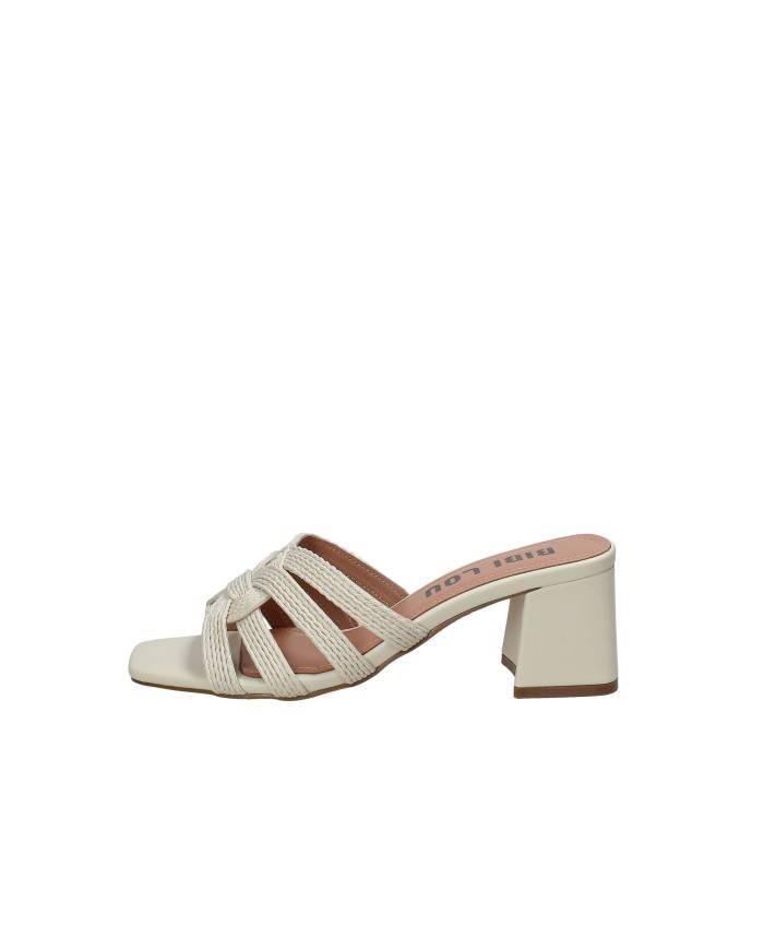 Bibi Lou 878z94hg Sandalo scalzato alto in pelle e tessuto Off White